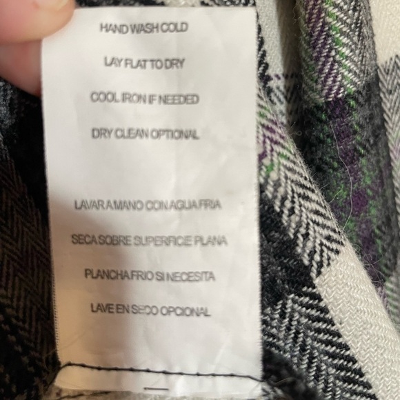 Takara Collared Plaid Long Wool Blend Lightweight Pea Coat 3/4 Sleeve Size Large - Picture 7 of 12